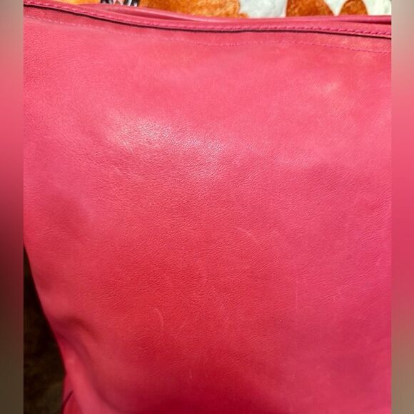 COACH BLEECKER XL HOBO 11423 BURNISHED LEATHER BRASS BUCKLE HANGTAG FUSCIA LNC! - Picture 14 of 17